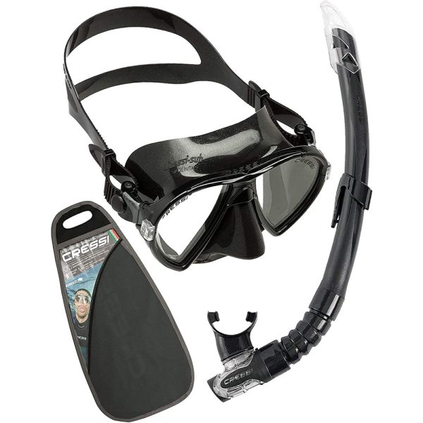 Cressi Mask and Snorkel Set Ocean and Gamma clear auqamarine