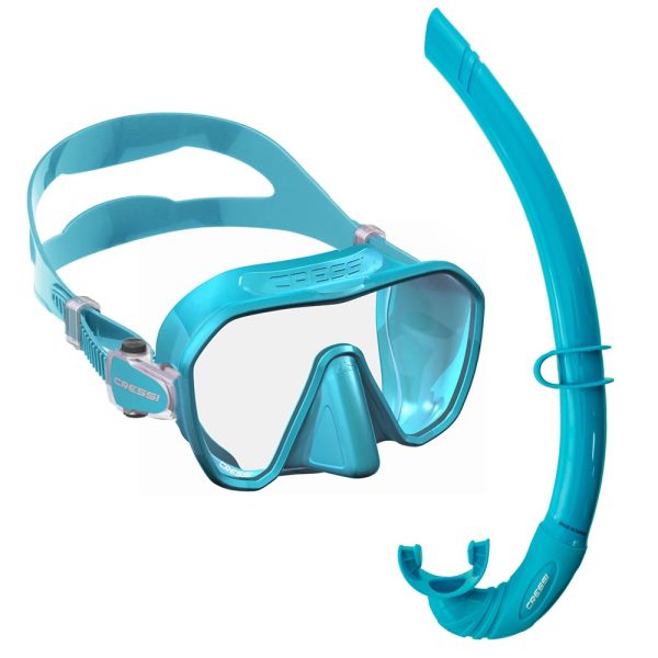 Cressi Mask and Snorkel Set Z2 Small and Free Turquoise